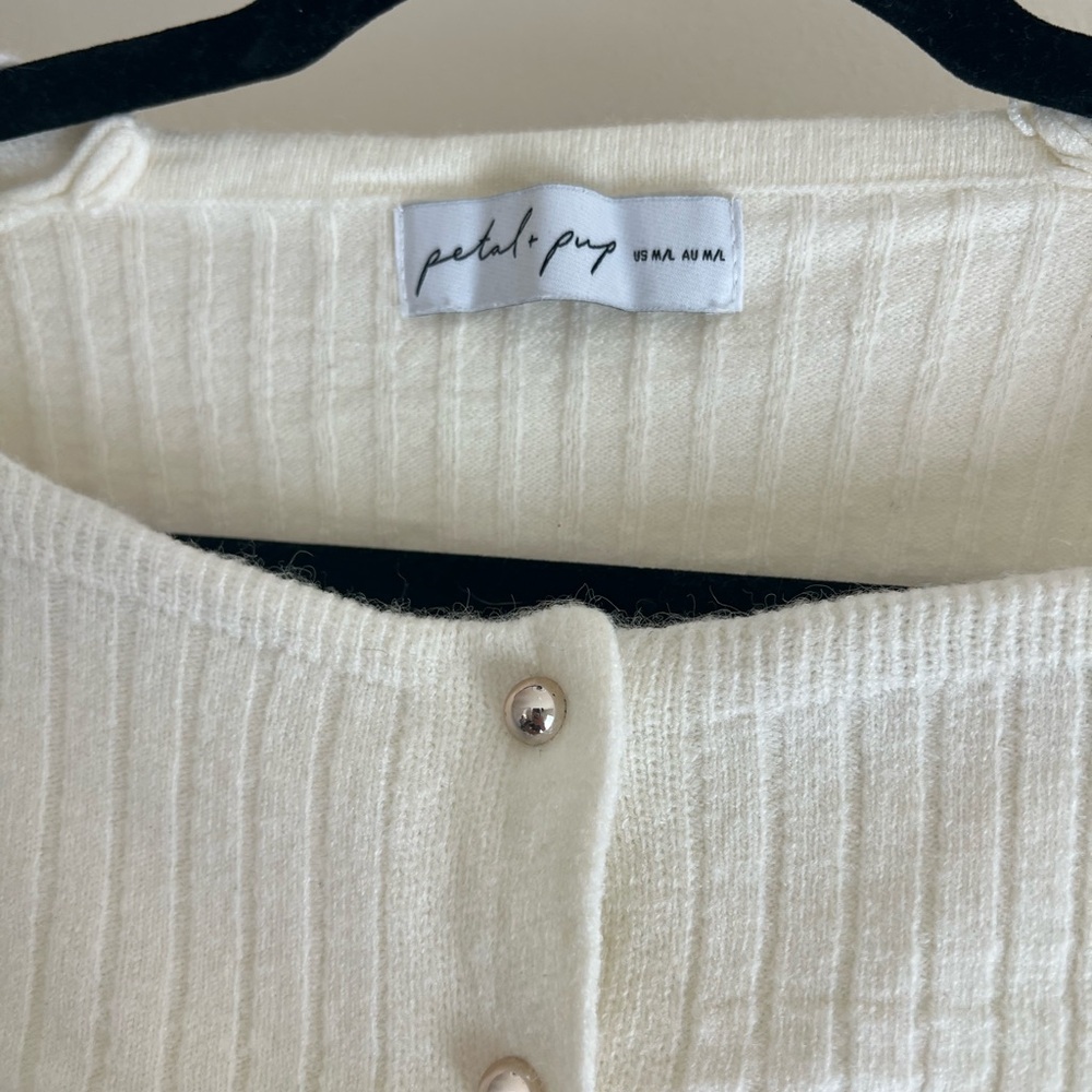 Petal & Pup Ivory Cardigan